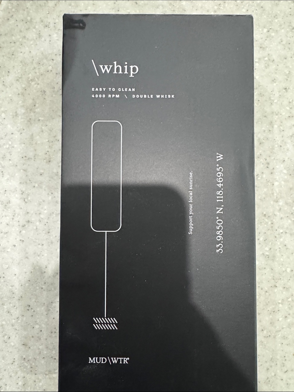 MUD\WTR black Whip Milk Frother Box